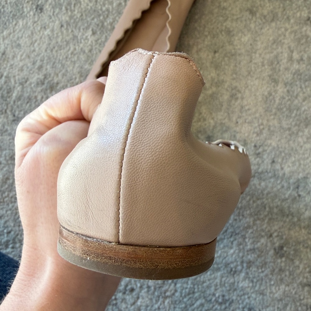Chloe Lauren Scalloped Leather Ballet Flats - Picture 7 of 10